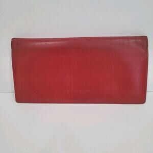 Burberry Leather Wallet Red Clutch Logo Large Nova Designer Vintage Folding Fair